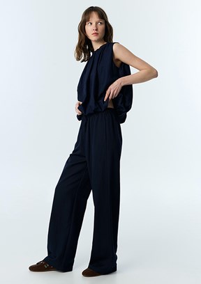 TWİST - TS1260003259 Kadın Lacivert Bol Paça Pantolon