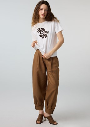 İPEKYOL - IS1260070235 Kadın Beyaz Baskılı T-Shirt