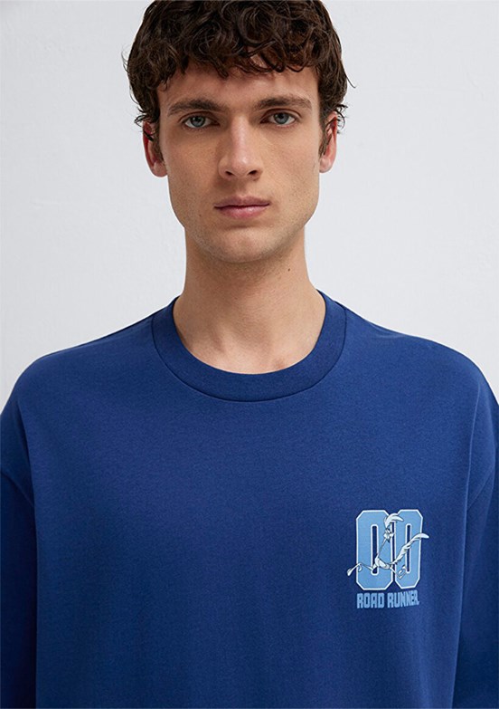 MAVİ - M0613200-70758 Erkek Lacivert Baskılı T-Shirt