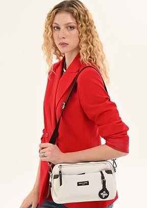 US POLO ASSN - 05PC26Y115111-IMP Kadın Beyaz Çapraz Çanta