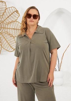 RMG - O6724 Kadın Haki Pantolon Takım
