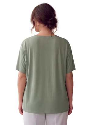 RMG - O6835 Kadın Çağla Yeşili Basic Bluz