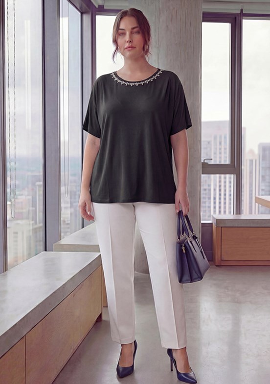 RMG - O6835 Kadın Siyah Basic Bluz