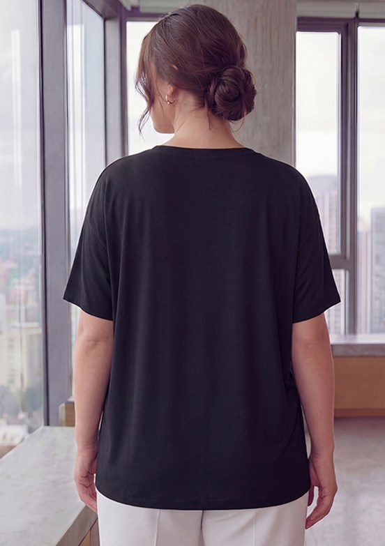 RMG - O6835 Kadın Siyah Basic Bluz