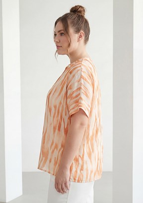 RMG - O6894 Kadın Kiremit Basic Bluz