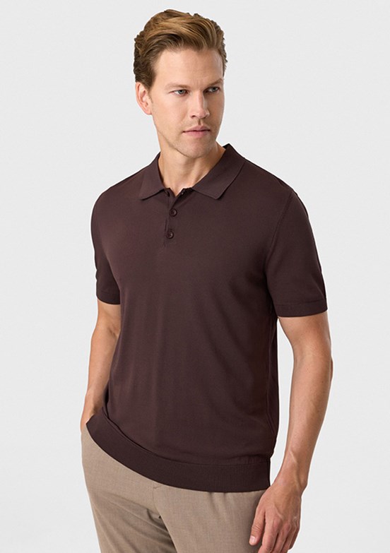BACKANDBOND - B35S40018 Erkek Kahverengi Triko T-Shirt