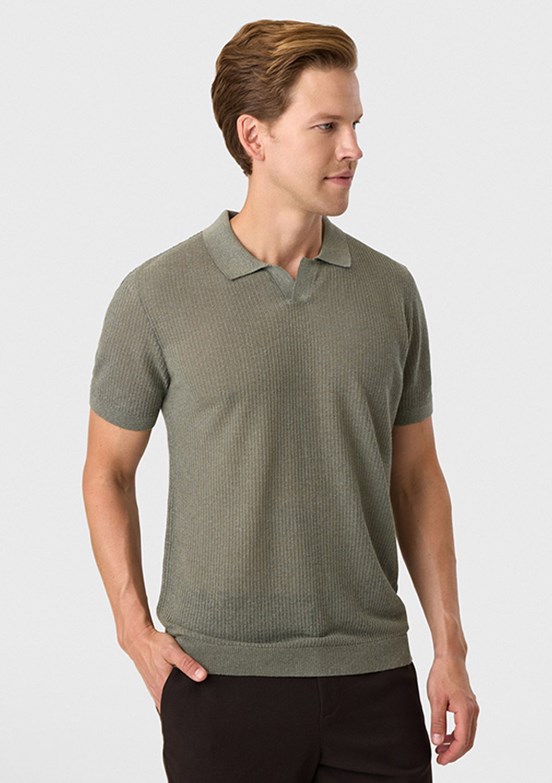 BACKANDBOND - B35S40027 Erkek Yeşil Triko T-Shirt