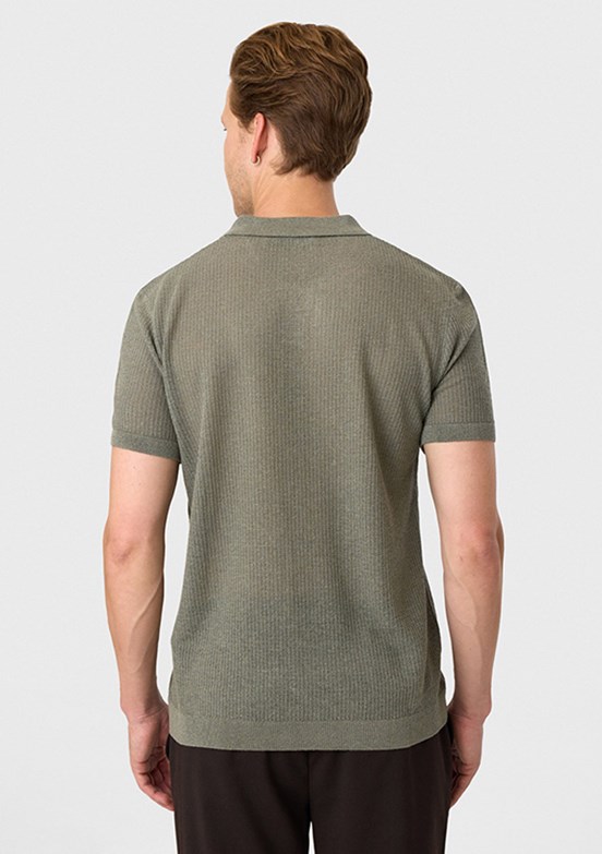 BACKANDBOND - B35S40027 Erkek Yeşil Triko T-Shirt