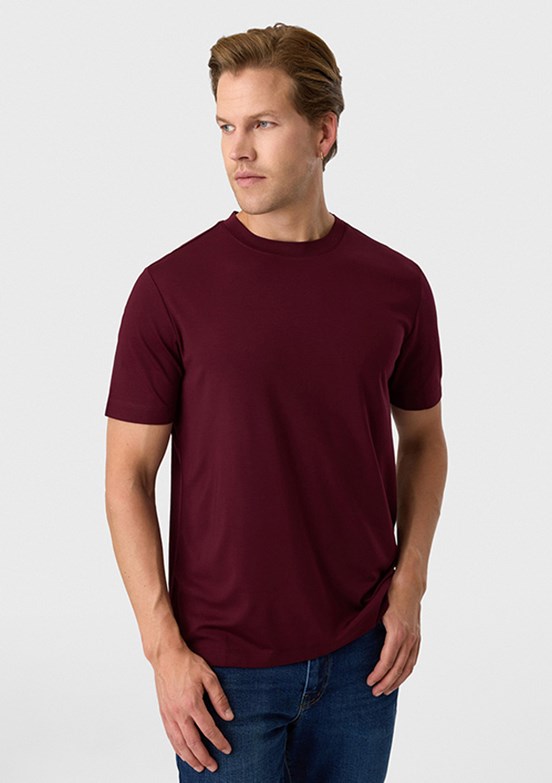 BACKANDBOND - BTS1007300000 Erkek Bordo Bisiklet Yaka T-Shırt