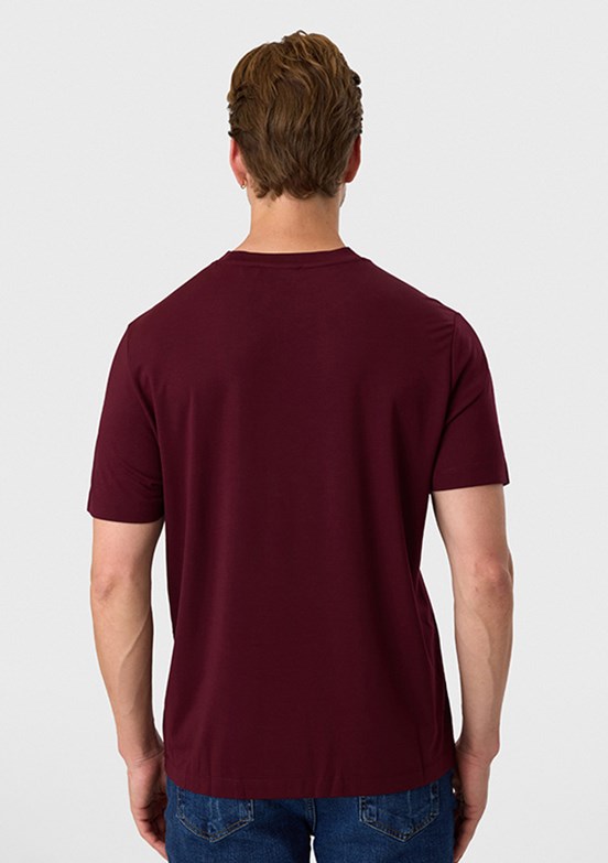 BACKANDBOND - BTS1007300000 Erkek Bordo Bisiklet Yaka T-Shırt
