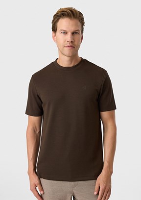 BACKANDBOND - BTS1007800000 Erkek Kahverengi Basic T-Shırt