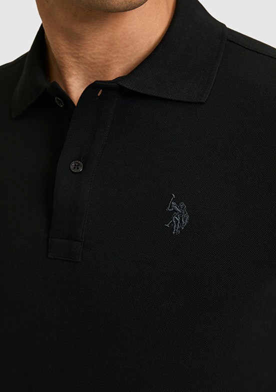 US POLO ASSN - Erkek Siyah Polo Yaka T-Shirt