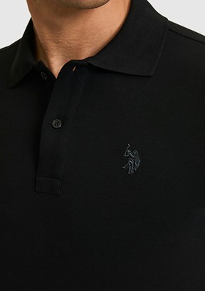 US POLO ASSN - Erkek Siyah Polo Yaka T-Shirt