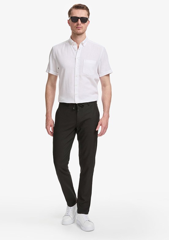 PİERRE CARDİN Erkek Siyah Slim Pantolon