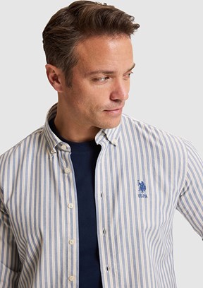 US POLO ASSN - Erkek Lacıvert Uzun Kol Gömlek