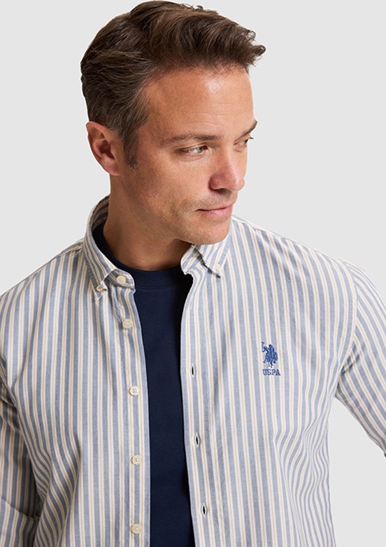 US POLO ASSN - Erkek Lacıvert Uzun Kol Gömlek