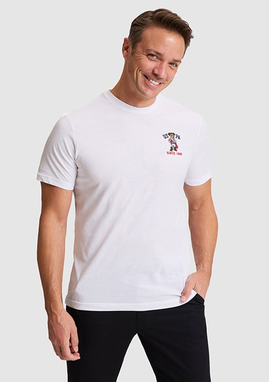 US POLO ASSN - Erkek Beyaz Regular T-Shirt