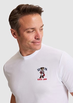 US POLO ASSN - Erkek Beyaz Regular T-Shirt
