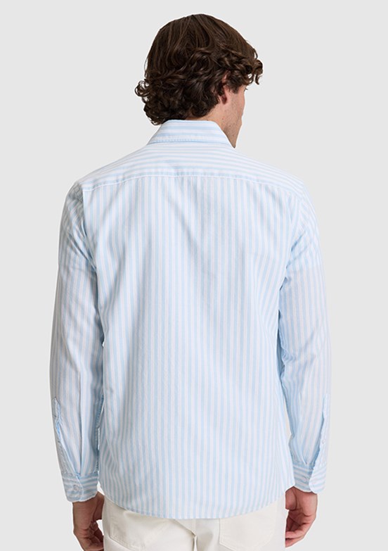 US POLO ASSN - Erkek Mavi Uzun Kol Gömlek