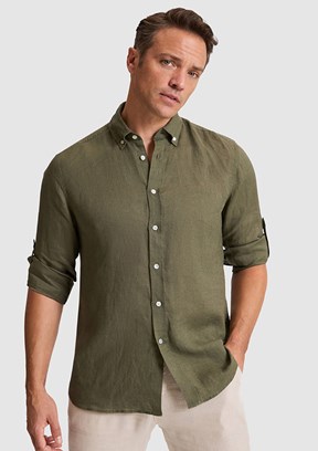 US POLO ASSN - Erkek Yeşil Uzun Kol Gömlek