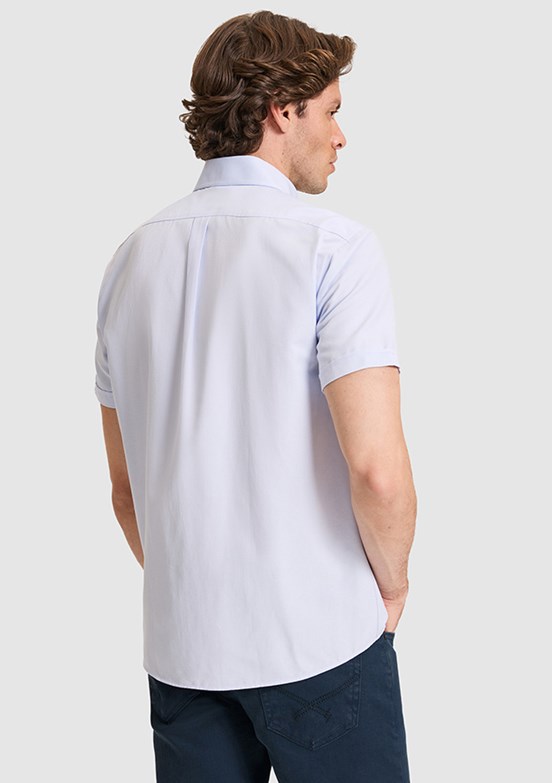 US POLO ASSN - Erkek Mavi Kısa Kol Gömlek