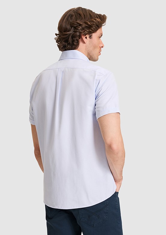 US POLO ASSN - Erkek Mavi Kısa Kol Gömlek