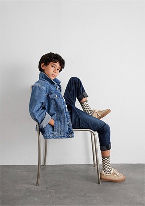 MAVİ - M6110001-86708 Erkek Çocuk Mavi Denim Ceket