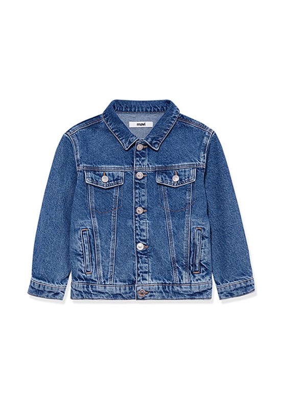 MAVİ - M6110001-86708 Erkek Çocuk Mavi Denim Ceket