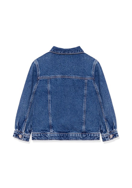 MAVİ - M6110001-86708 Erkek Çocuk Mavi Denim Ceket