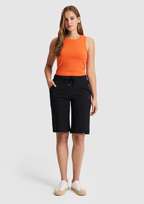 US POLO ASSN - Kadın Siyah Bermuda Şort