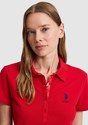US POLO ASSN - Kadın Kırmızı Basic T-Shirt