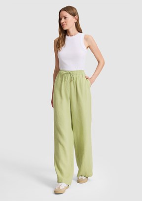 US POLO ASSN - Kadın Yeşil Çağla Relax Pantolon