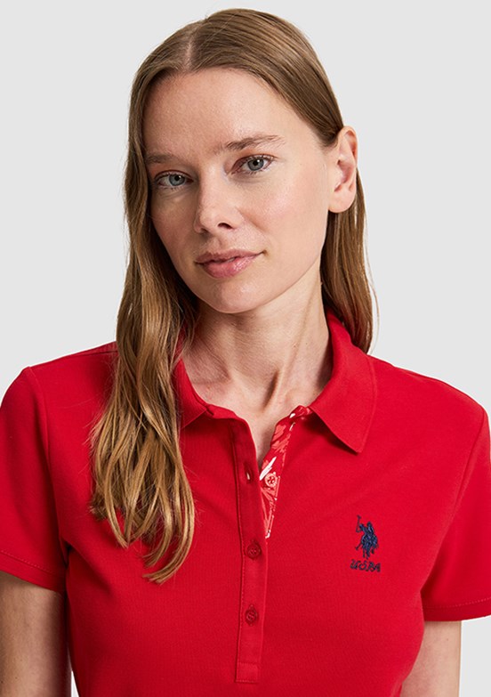 US POLO ASSN - Kadın Kırmızı Basic T-Shirt