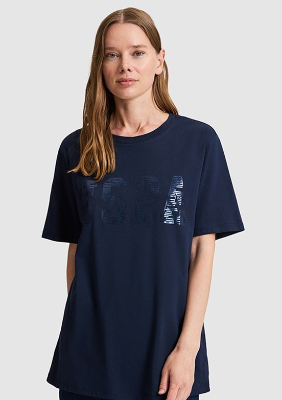 US POLO ASSN - Kadın Lacivert Basic T-Shirt