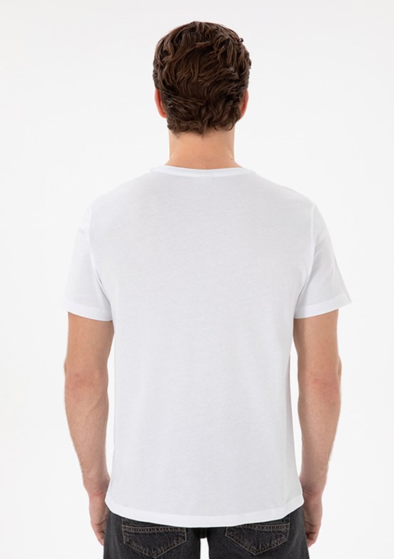 US POLO ASSN - Erkek Beyaz Basic T-Shirt