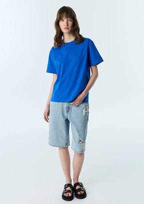 TWİST - TS1260070249 Kadın Saks Bisiklet Yaka T-Shirt
