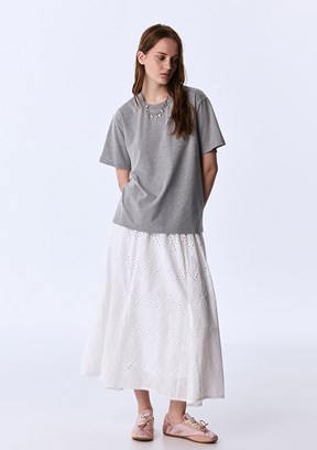 TWİST - TS1260070339 Kadın Gri Kısa Kol T-Shirt