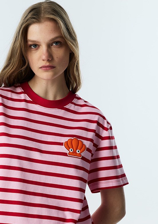 TWİST - TS1260070138 Kadın Pembe Çizgili T-Shirt