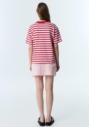TWİST - TS1260070138 Kadın Pembe Çizgili T-Shirt