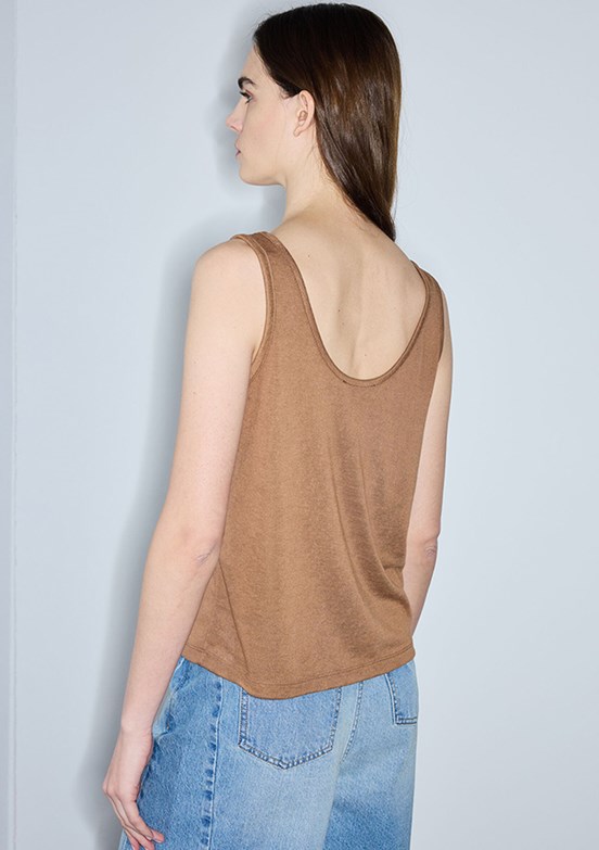 İPEKYOL - IS1260070170 Kadın Kahverengi Basic T-Shirt