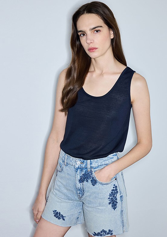 İPEKYOL - IS1260070170 Kadın Lacivert Basic T-Shirt