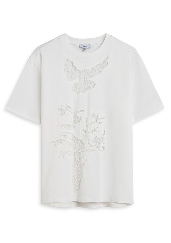 TWİST - TS1260070254 Kadın Beyaz Baskılı T-Shirt