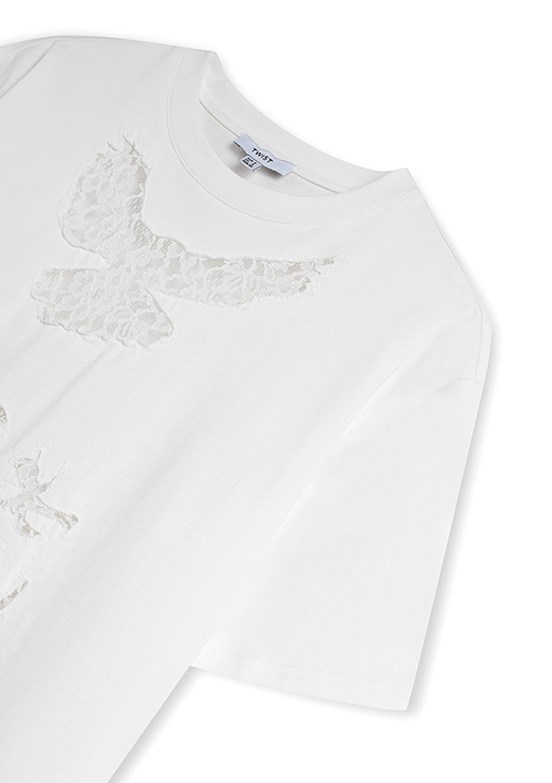 TWİST - TS1260070254 Kadın Beyaz Baskılı T-Shirt