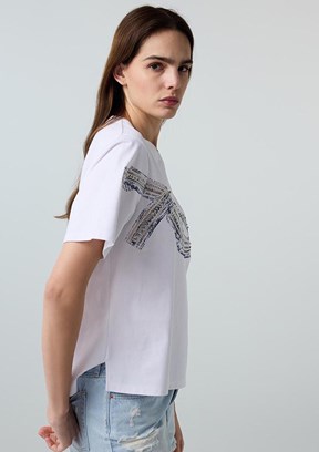 İPEKYOL - IS1260070117 Kadın Beyaz Kısa Kol T-Shirt