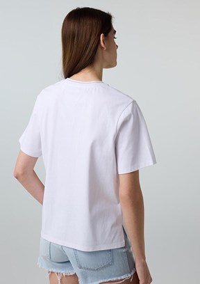 İPEKYOL - IS1260070117 Kadın Beyaz Kısa Kol T-Shirt
