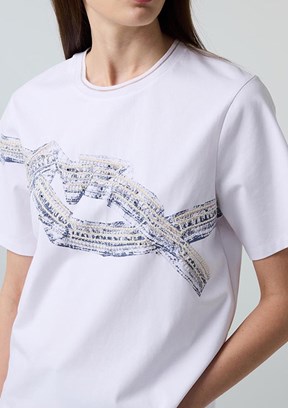 İPEKYOL - IS1260070117 Kadın Beyaz Kısa Kol T-Shirt