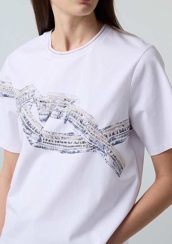 İPEKYOL - IS1260070117 Kadın Beyaz Kısa Kol T-Shirt