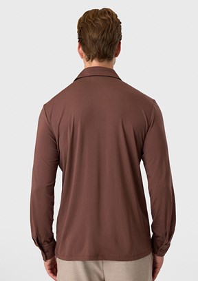 BACKANDBOND -B35S22016 Erkek Kahverengi Örme Gömlek