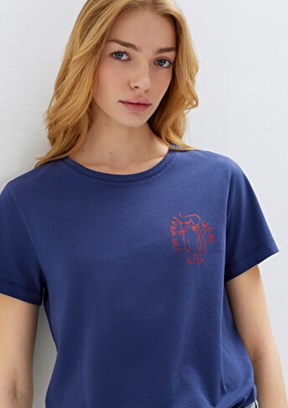 MAVİ M1613873-70498 Kadın Lacivert Baskılı T-Shirt