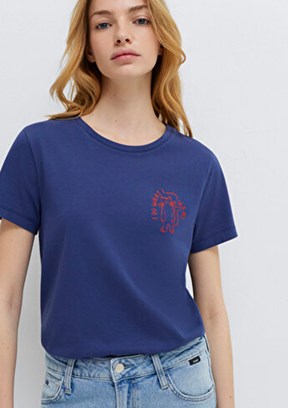 MAVİ M1613873-70498 Kadın Lacivert Baskılı T-Shirt